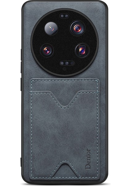 Xiaomi 13 Için 13 Ultra Damla Geçirmez Kickstand Card Yuvası Pu Deri Kaplamalı Tpu Telefon Kapak-Grey (Yurt Dışından)