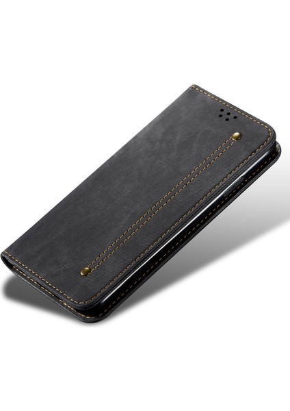 Xiaomi Için Redmi Note 12 Turbo/poco F5 5g Pu Deri Kılıf Stand Cüzdan Kot Kot Doku Telefon Kapak Black (Yurt Dışından) fırsatları