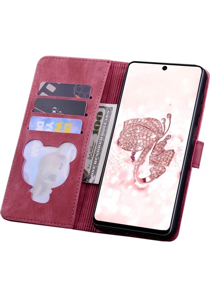 Xiaomi Için Redmi Note 12S 4g Sevimli Pu Deri Deri Telefon Kılıfı Şok Geçirmez Stand Cüzdan Kapağı Strap-Wine Red ile (Yurt Dışından) fiyatları