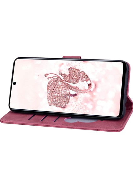 Xiaomi Için Redmi Note 12S 4g Sevimli Pu Deri Deri Telefon Kılıfı Şok Geçirmez Stand Cüzdan Kapağı Strap-Wine Red ile (Yurt Dışından) fırsatları