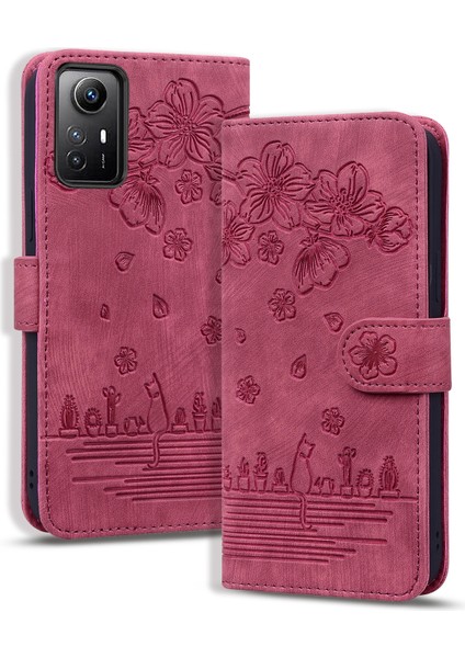 Xiaomi Için Redmi Note 12S 4g Sevimli Pu Deri Deri Telefon Kılıfı Şok Geçirmez Stand Cüzdan Kapağı Strap-Wine Red ile (Yurt Dışından) indirimleri