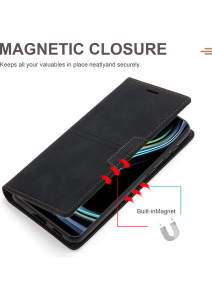 Xiaomi 13 Lite/civi 2 5g Telefon Standı Pu Pu Deri Folio Flip Cüzdan Telefon Kapak Black (Yurt Dışından)