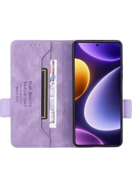 Xiaomi Için Redmi Note 12 Turbo/poco F5 5g Donanım Dekoru Pu Deri Cüzdan Stand Kapağı Şok Geçirmez Telefon Vaka-Mor (Yurt Dışından) modelleri
