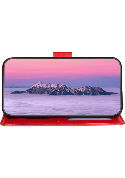 Xiaomi Redmi Için 12C 4g Toz Geçirmez Telefon Kılıfı Pu Deri Deri Cüzdan Stand Flip Scratch Anti-Cratch Telefon Kapak-Kırmızı (Yurt Dışından) modelleri