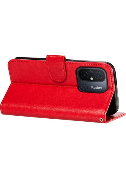 Xiaomi Redmi Için 12C 4g Toz Geçirmez Telefon Kılıfı Pu Deri Deri Cüzdan Stand Flip Scratch Anti-Cratch Telefon Kapak-Kırmızı (Yurt Dışından) indirimleri