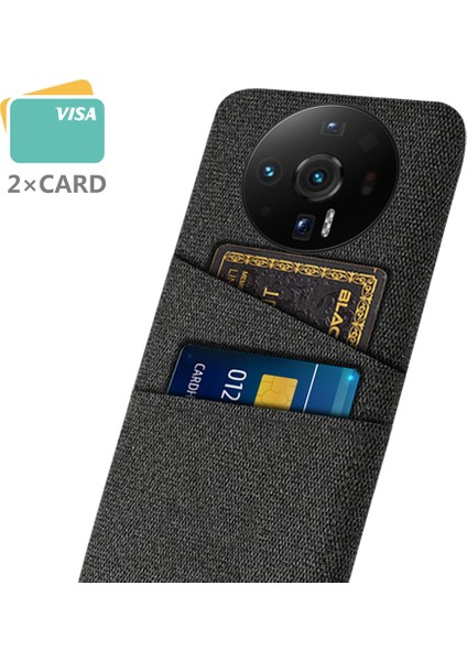 Xiaomi 12S Için Ultra 5g Kumaş Doku Çift Kart Yuvalı Anti-Shock Anti-Chop Kılıfı Anti-Fall Cep Telefonu Kapak Black (Yurt Dışından)