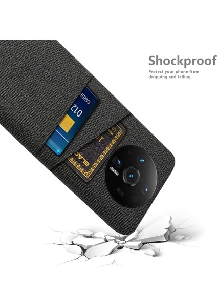Xiaomi 12S Için Ultra 5g Kumaş Doku Çift Kart Yuvalı Anti-Shock Anti-Chop Kılıfı Anti-Fall Cep Telefonu Kapak Black (Yurt Dışından)