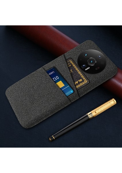 Xiaomi 12S Için Ultra 5g Kumaş Doku Çift Kart Yuvalı Anti-Shock Anti-Chop Kılıfı Anti-Fall Cep Telefonu Kapak Black (Yurt Dışından)