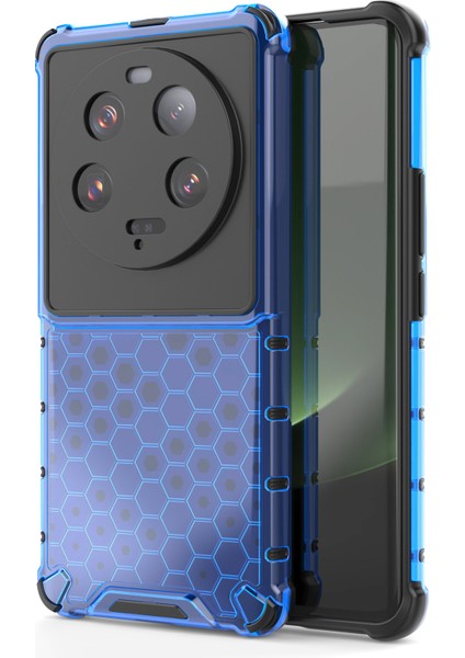 Xiaomi 13 Ultra Anti-Slatch Petek Dokusu Telefon Kılıfı Tpu+Pc Anti-Drop Akıllı Telefon Kapak-Blue (Yurt Dışından)