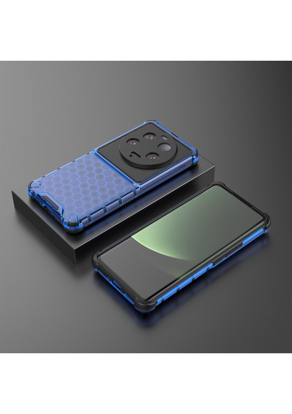 Xiaomi 13 Ultra Anti-Slatch Petek Dokusu Telefon Kılıfı Tpu+Pc Anti-Drop Akıllı Telefon Kapak-Blue (Yurt Dışından) fırsatları