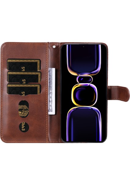Xiaomi Için Redmi K60 Pro 5G/K60 5g/poco F5 Pro 5g Telefon Kılıfı Stand Kabuk Buzağı Dokusu Fermuar Cep Cüzdanı Kapak-Kahverengi (Yurt Dışından) fiyatları