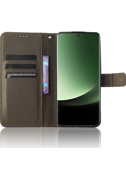 Xiaomi Için 13 Ultra Stand Cüzdan Telefon Kılıfı Pu Deri Elmas Doku Telefon Kapak-Kahverengi (Yurt Dışından) fiyatları