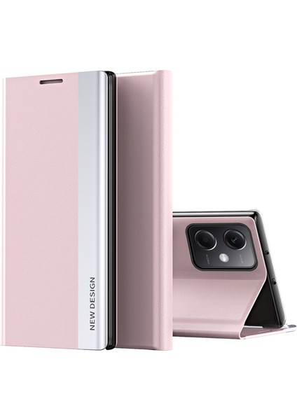 Xiaomi Poco X5 Pro 5g/redmi Için Note 12 Pro Speed ​​5g/note 12 Pro 5g Pu Deri Stand Telefon Kılıfı Elektrograflı Akıllı Telefon Kapak Pembe (Yurt Dışından)