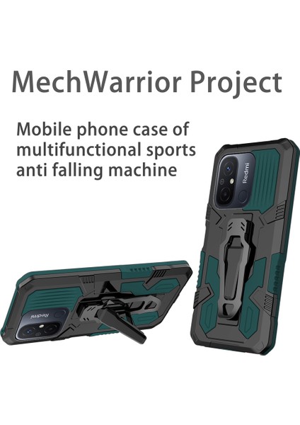 Mechwarrior Xiaomi Redmi 12C 4g Kickstand Kemer Klibi Tpu+Pc Geri Kapalı Green (Yurt Dışından) modelleri