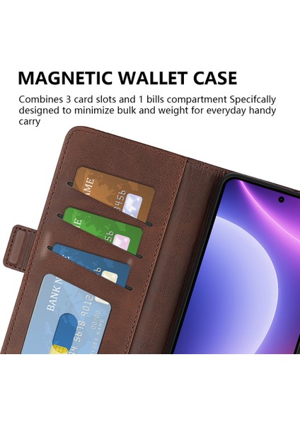 Xiaomi Için Redmi Note 12 Turbo/poco F5 5g Cüzdan Flip Telefon Kapağı Buzağı Dokusu Pu Deri Stand Folio Case-Brown (Yurt Dışından) fırsatları