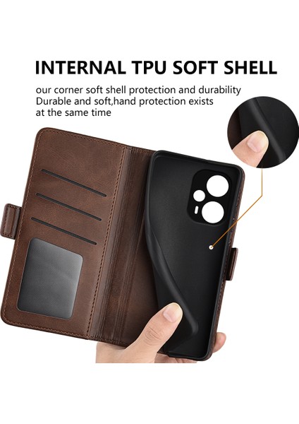 Xiaomi Için Redmi Note 12 Turbo/poco F5 5g Cüzdan Flip Telefon Kapağı Buzağı Dokusu Pu Deri Stand Folio Case-Brown (Yurt Dışından) indirimleri