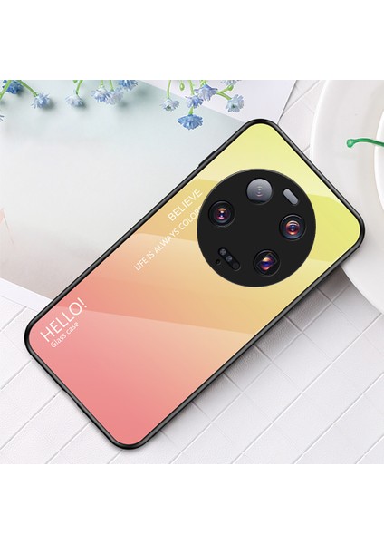 Xiaomi 13 Ultra Gradyan Temsilli Cam Telefon Kılıfı Pc+Tpu Çizgiye Karşı Çizelge Anti-Kapak Sınıfı Sarı (Yurt Dışından) indirimleri