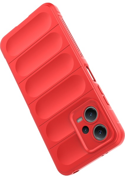 Xiaomi Redmi Için Note 12 5g (Hindistan)/poco X5 5g Yumuşak Tpu Anti-Çizgiye Geri Çizelge Anti Kılıf Öncesi Cep Telefonu Damla Koroz Kapak-Kırmızı (Yurt Dışından) modelleri