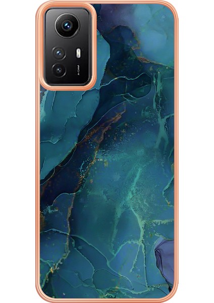 Xiaomi Redmi Için 2.0mm Tpu Kılıfı Not 12S 4g, Mermer Desen Imd Elektrapkülleme Telefon Kapak Yeşili (Yurt Dışından)