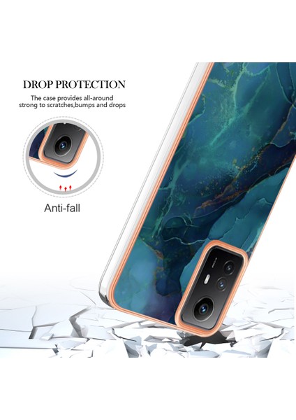 Xiaomi Redmi Için 2.0mm Tpu Kılıfı Not 12S 4g, Mermer Desen Imd Elektrapkülleme Telefon Kapak Yeşili (Yurt Dışından)