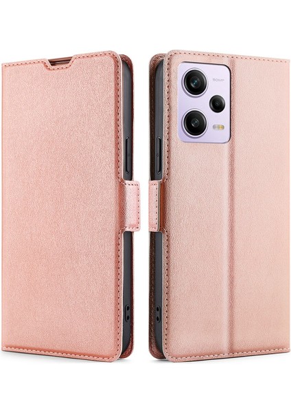 Xiaomi Redmi Için Note 12 Pro 5g /not 12 Pro Speed ​​5g /poco X5 Pro 5g Şok-Absorbing Kart Yuva Tasarımı Ultra Slim Folio Flip Pu Deri Kapak Stand Iç Tpu Telefon Kılıf Golü Altın (Yurt Dışından)