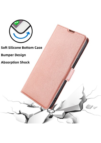 Xiaomi Redmi Için Note 12 Pro 5g /not 12 Pro Speed ​​5g /poco X5 Pro 5g Şok-Absorbing Kart Yuva Tasarımı Ultra Slim Folio Flip Pu Deri Kapak Stand Iç Tpu Telefon Kılıf Golü Altın (Yurt Dışından)