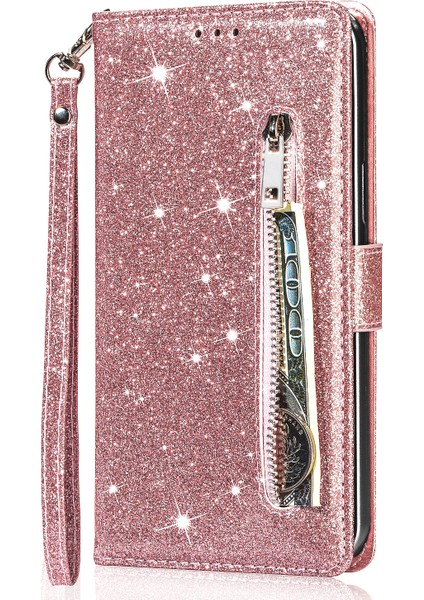 Xiaomi 13 Lite/civi 2 5g Işıltılı Deri Telefon Standı Kılıf Zippered Cüzdan Telefon Kapak Golü Altın (Yurt Dışından) indirimleri