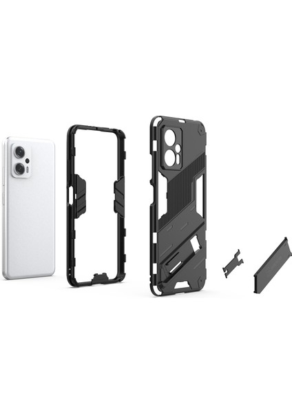 Xiaomi Redmi Için Not 11T Pro 5g/not 11T Pro+ 5g/poco X4 Gt 5g/redmi K50I 5g Kickstand Case Hybrid Sert Pc Yumuşak Tpu Anti-Giyim Anti-Damla Damla Damla Tahmin (Yurt Dışından)