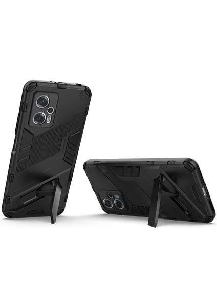 Xiaomi Redmi Için Not 11T Pro 5g/not 11T Pro+ 5g/poco X4 Gt 5g/redmi K50I 5g Kickstand Case Hybrid Sert Pc Yumuşak Tpu Anti-Giyim Anti-Tahrikli Telefon Kabuk-Black (Yurt Dışından)