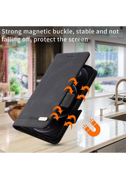 Xiaomi Için Redmi Not 12S 4g Toz Geçirmez Telefon Kılıfı Donanım Dekor Stand Kapağı Cüzdan Pu Deri Kabuk Black (Yurt Dışından) indirimleri