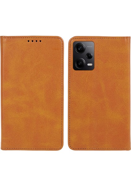 Xiaomi Redmi Için Note 12 Pro 5g/note 12 Pro Speed ​​5g/poco X5 Pro 5g Pu Deri Stand Buzağı Doku Cüzdan Telefon Kapak-Khaki (Yurt Dışından)