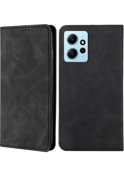 Xiaomi Için Redmi Note 12 4g Kart Tutucu Telefon Kılıfı Cilt Touch Pu Deri Stand Kapak Black (Yurt Dışından)