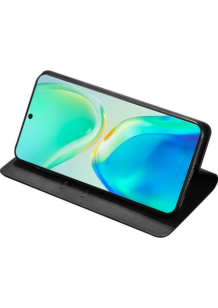 Xiaomi Için Redmi Note 12 4g Kart Tutucu Telefon Kılıfı Cilt Touch Pu Deri Stand Kapak Black (Yurt Dışından)
