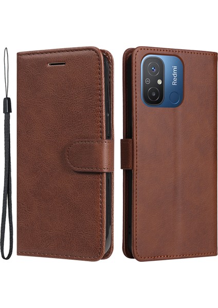 Xiaomi Redmi Için 12C 4G/11A 4g Pu Deri Telefon Kılıfı Flip Stand Seyir Renk Cüzdan Kapak Kılıfı (Yurt Dışından)