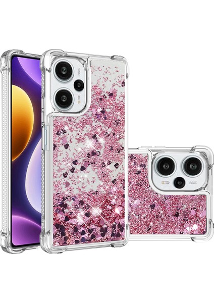 Xiaomi Için Poco F5 5g/redmı Not 12 Turbo Sıvı Yüzen Kılıf Takviyeli Köşeler Tpu Telefon Kapak Gül Golü/kalpler (Yurt Dışından) fiyatları