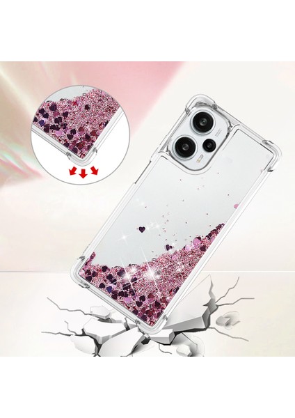 Xiaomi Için Poco F5 5g/redmı Not 12 Turbo Sıvı Yüzen Kılıf Takviyeli Köşeler Tpu Telefon Kapak Gül Golü/kalpler (Yurt Dışından) fırsatları