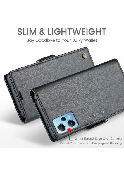 Xiaomi Redmi Için Note 12 5g (Çin)/(Hindistan)/(Global)/poco X5 5g Litchi Doku Rfıd Engelleme Cüzdan Kılıf Kılıfı Deri Stand Telefon Kapağı Black (Yurt Dışından) indirimleri