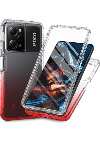 Xiaomi Redmi Için Telefon Kılıfı Not 12 Pro 5g/note 12 Pro Speed ​​5g/poco X5 Pro 5g, Pet Film-Red ile Pc+Tpu Gradyan Kapağı (Yurt Dışından)