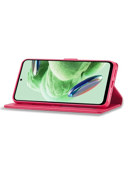Xiaomi Redmi Için Note 12 Pro 5g/12 Pro Speed ​​5g/poco X5 Pro 5g Deri Telefon Kılıf Buzağı Doku Cüzdan Stand Şok Geçirmez Kapak Çizgisi (Yurt Dışından)