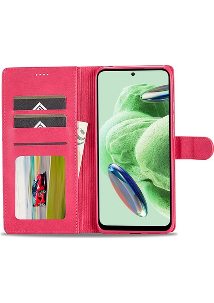 Xiaomi Redmi Için Note 12 Pro 5g/12 Pro Speed ​​5g/poco X5 Pro 5g Deri Telefon Kılıf Buzağı Doku Cüzdan Stand Şok Geçirmez Kapak Çizgisi (Yurt Dışından)