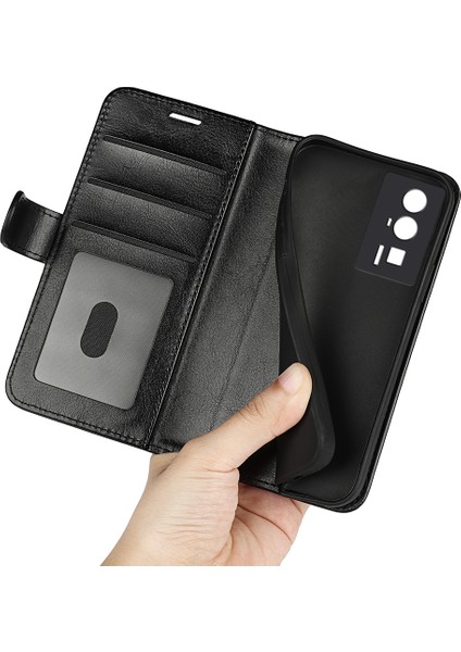 Xiaomi Poco F5 Pro 5g/redmi K60 Pro 5G/K60 5g, Çılgın At Dokusu Çekmeye Dayanıklı Deri Cüzdan Kılıfı Stand-Black Için Cep Telefonu Kapağı (Yurt Dışından) indirimleri