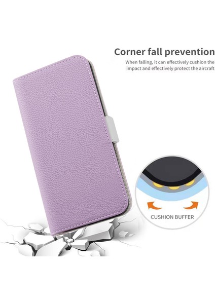 Xiaomi Redmi Için Not 11T Pro 5g/not 11T Pro+ 5g/not 12T Pro 5g/poco X4 Gt 5g/redmı K50I 5g Şeker Renk Tam Koruma Deri Kılıf Litchi Doku Telefon Stand Cüzdan Kapak-Purple (Yurt Dışından)