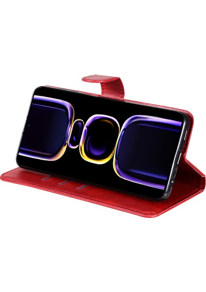 Xiaomi Redmi K60 Pro 5G/K60 5g/poco F5 Pro 5g Telefon Kılıfı Stand Kabuk Buzağı Dokusu Fermuar Cep Cüzdanı Kapak-Kırmızı (Yurt Dışından) fırsatları