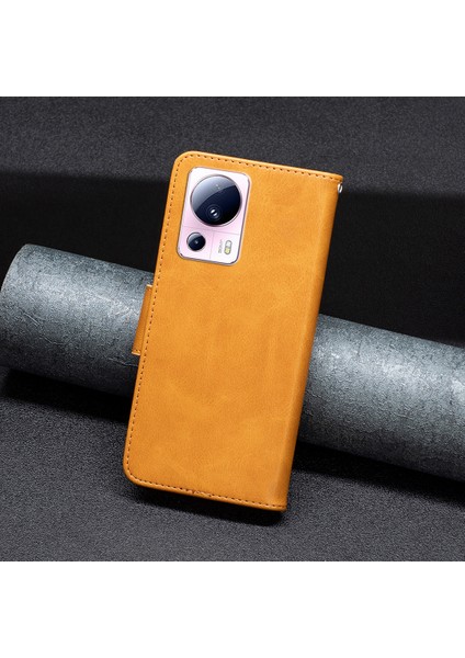 Xiaomi 13 Lite/civi 2 5g Stand Telefon Kılıfı Pu Deri Cüzdan Telefon Kapağı Strap-Sarı (Yurt Dışından) indirimleri