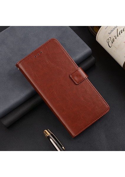 Xiaomi 13 Ultra Pu Deri Telefon Kapağı Stand Cüzdan-Brown ile Çılgın At Doku Kılıfı (Yurt Dışından) fırsatları