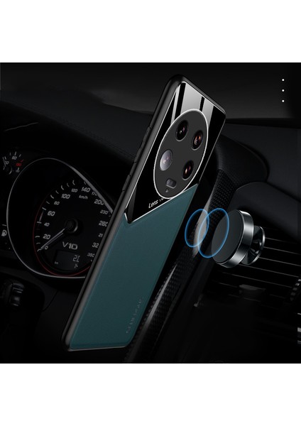Xiaomi 13 Ultra Koruyucu Kapak Pu Deri Kaplamalı Tpu+Pc Telefon Kılıfı Metal Metal Yeşil (Yurt Dışından) fırsatları