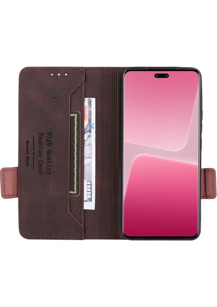 Xiaomi Için Pu Deri Telefon Kılıfı 13 Lite/civi 2 5g, Donanım Dekoru Çift Manyetik Toka Cüzdan Stand Telefon Kapak Kavurası (Yurt Dışından) fiyatları