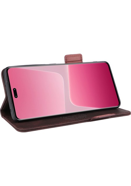 Xiaomi Için Pu Deri Telefon Kılıfı 13 Lite/civi 2 5g, Donanım Dekoru Çift Manyetik Toka Cüzdan Stand Telefon Kapak Kavurası (Yurt Dışından) modelleri
