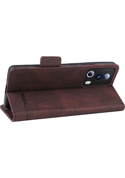 Xiaomi Için Pu Deri Telefon Kılıfı 13 Lite/civi 2 5g, Donanım Dekoru Çift Manyetik Toka Cüzdan Stand Telefon Kapak Kavurası (Yurt Dışından) fırsatları