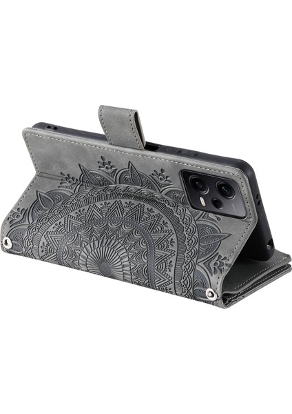 Xiaomi Redmi Için Note 12 Pro 5g/note 12 Pro Speed ​​5g/poco X5 Pro 5g Deri Cüzdan Stand Kapağı Mandala Çiçek Dışında Telefon Kılıfı Grey (Yurt Dışından) indirimleri